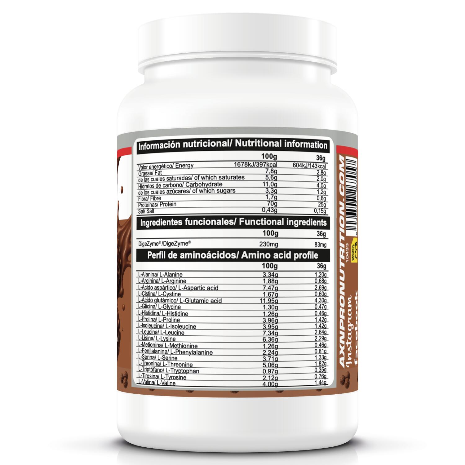 AXN PRO - WHEYPRO (con DigeZyme®) – 800g sabor Bombon de chocolate 2/3