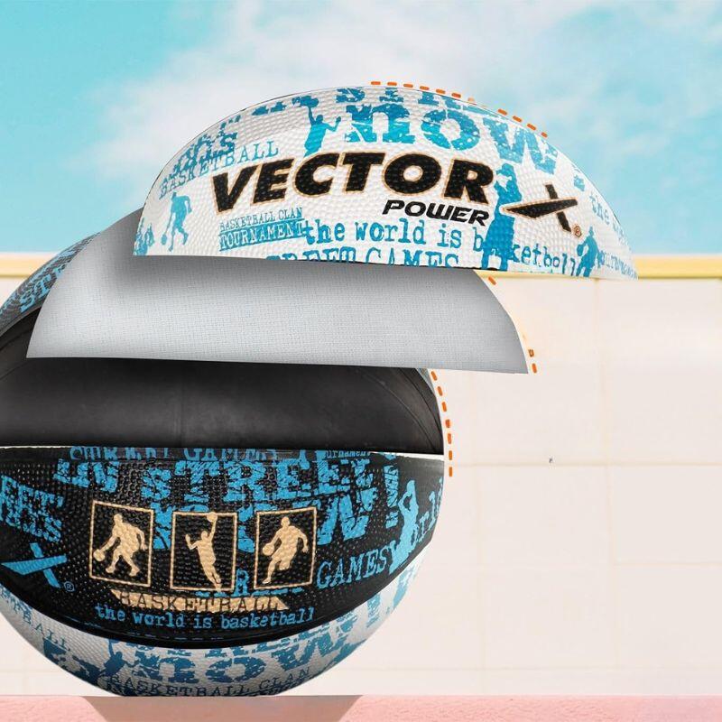 Vector X Power Basketball, Größe 5 | Schwarz, Weiß & Blau | Herren & Jungen 2/5