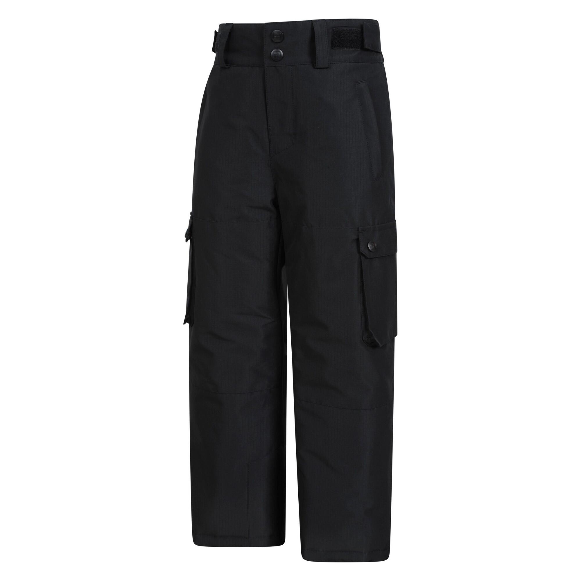 Childrens/Kids Titan Cargo Ski Trousers (Black) 3/4