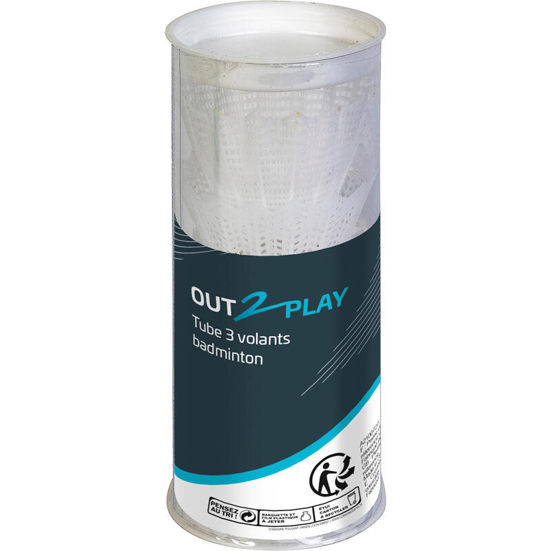 Out2play - Tube 3 Volants Badminton Blanc - Out2play - Volant Plastique - No Size - Decathlon