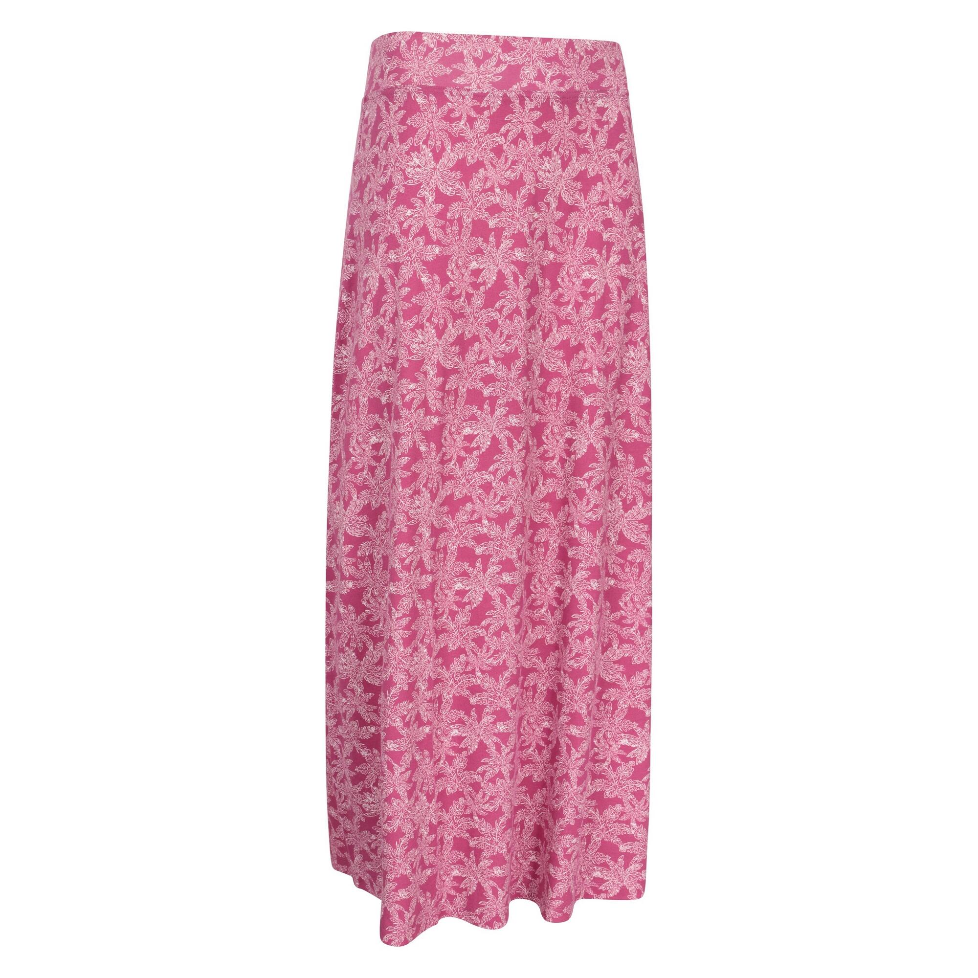Womens/Ladies Shore Jersey Maxi Skirt (Berry) 4/4