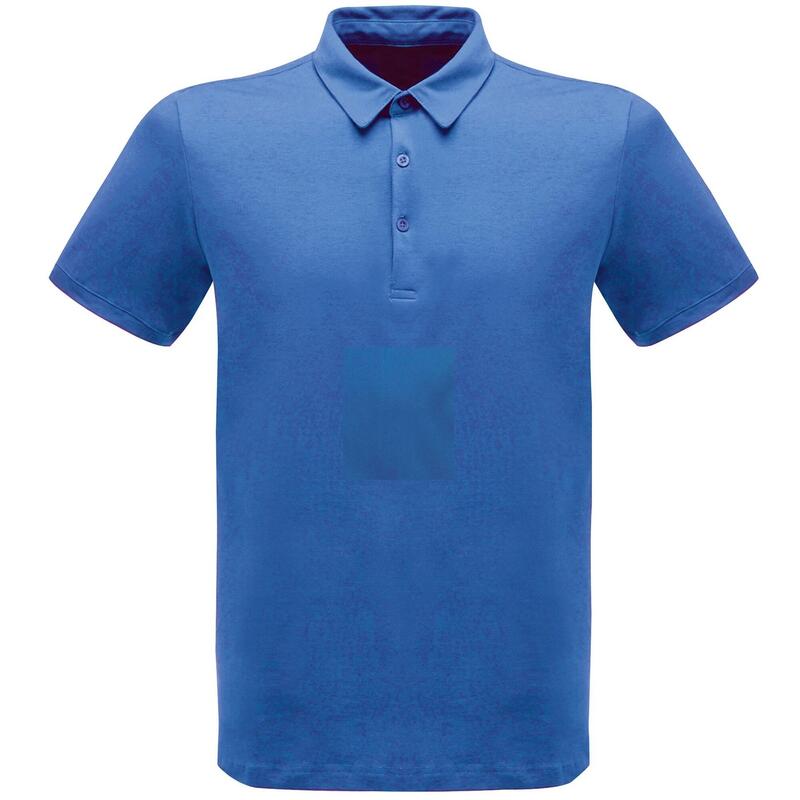 Homem Profissional Clássico 65/35 Camisa Polo de manga curta Azul Oxford