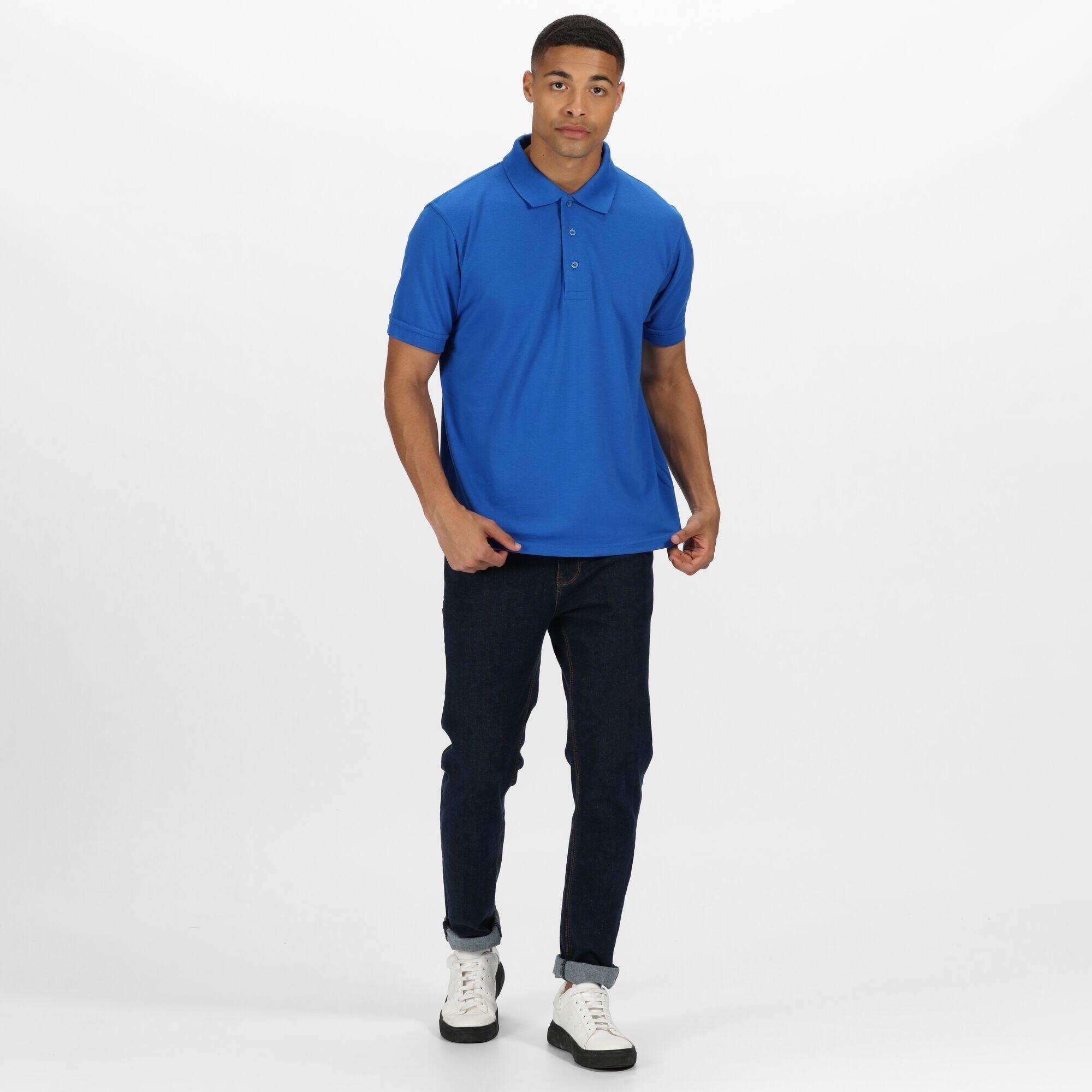 Professional Mens Classic 65/35 Short Sleeve Polo Shirt (Oxford Blue) 3/4