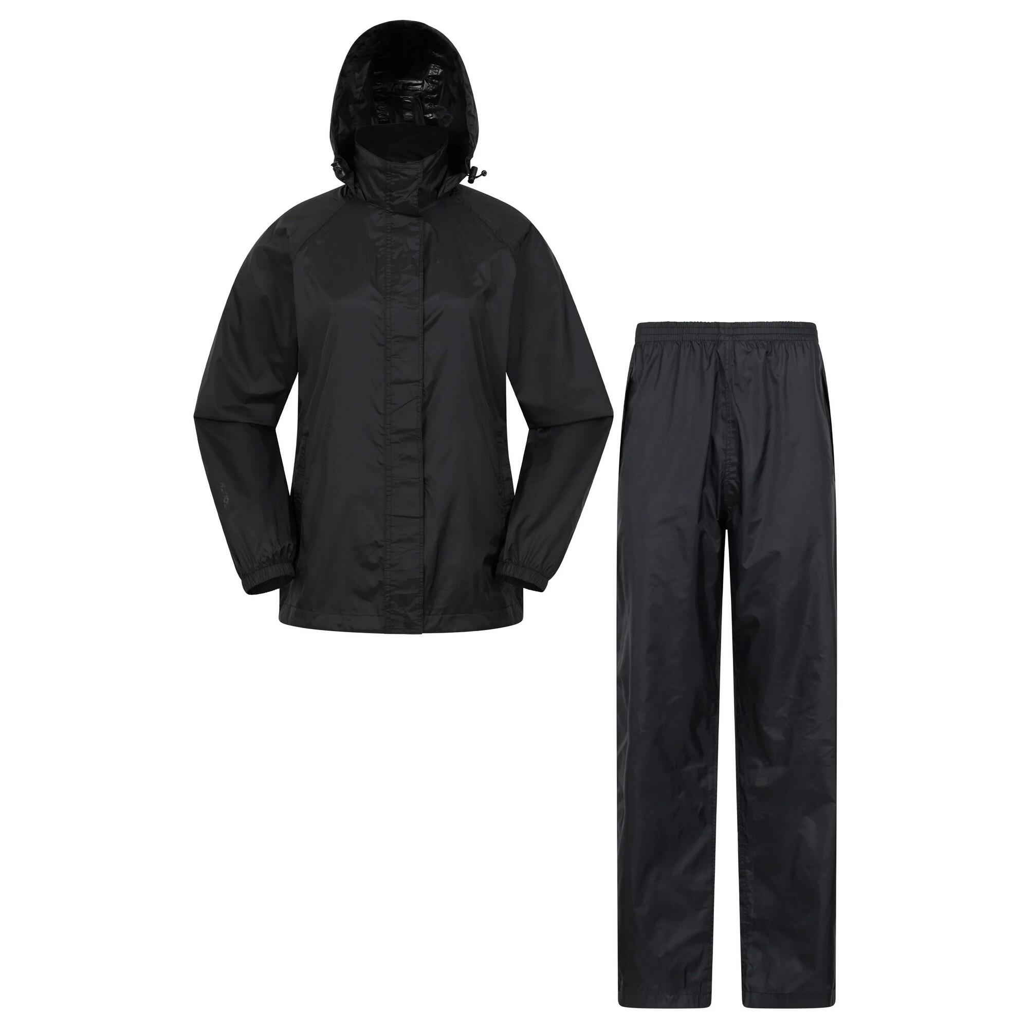 MOUNTAIN WAREHOUSE Womens/Ladies Pakka Jacket and Trousers Set (Black)