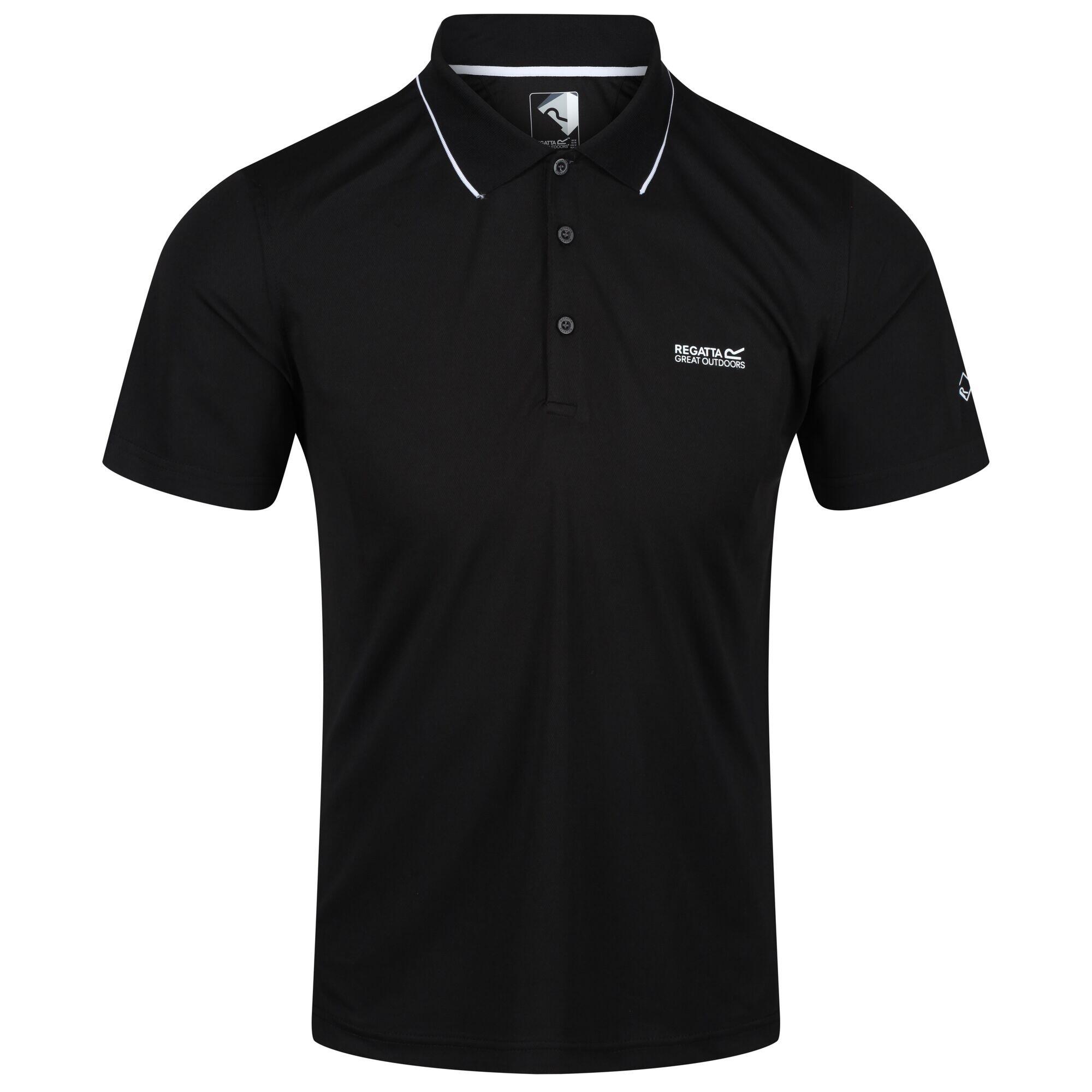 REGATTA Mens Maverick V Active Polo Shirt (Black)