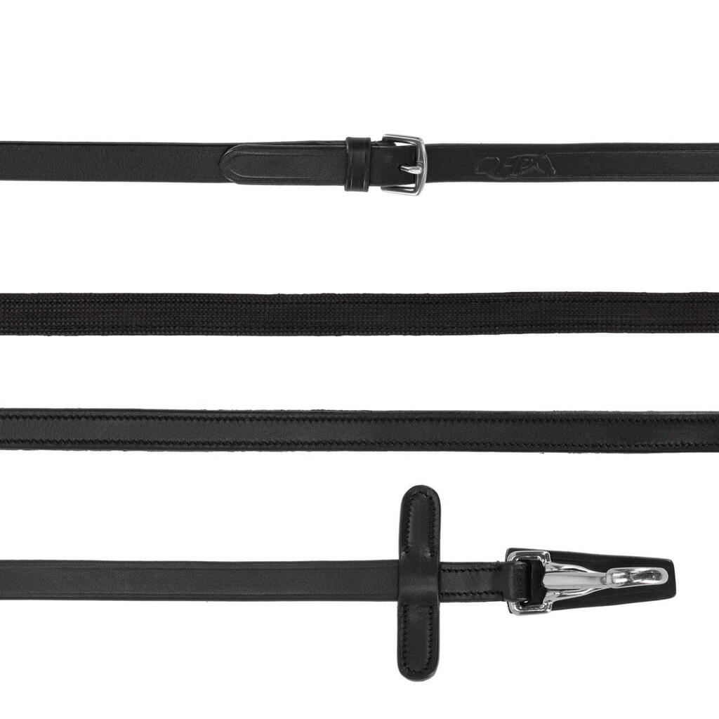 QHP Teugel eenzijdig anti-slip met clip - Zwart (Full)