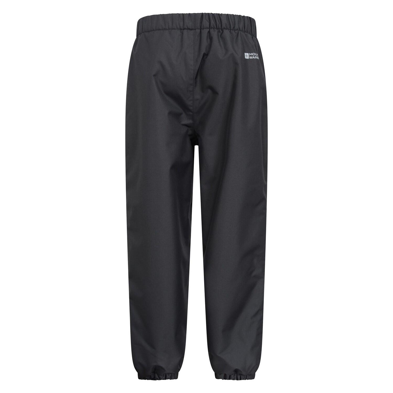 MOUNTAIN WAREHOUSE Childrens/Kids Ripstop Fleece Lined Waterproof Trousers (Black)