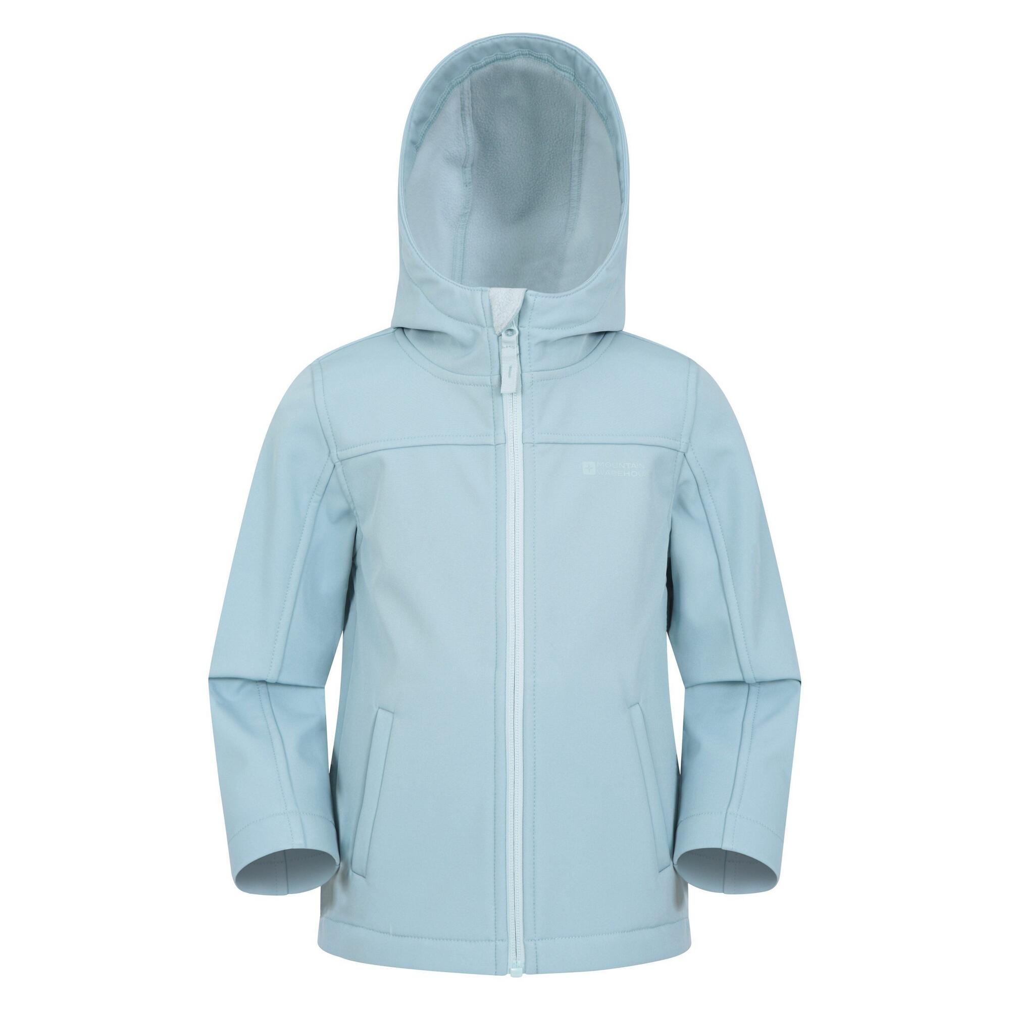 MOUNTAIN WAREHOUSE Childrens/Kids Water Resistant Soft Shell Jacket (Pale Blue)