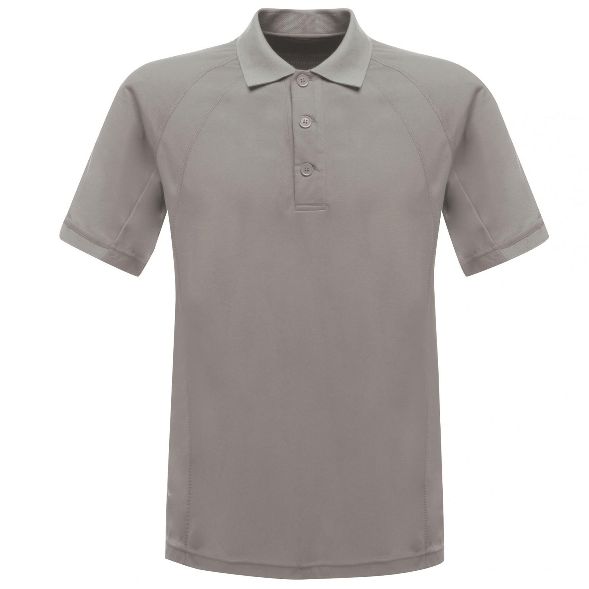 REGATTA Hardwear Mens Coolweave Short Sleeve Polo Shirt (Silver Grey)