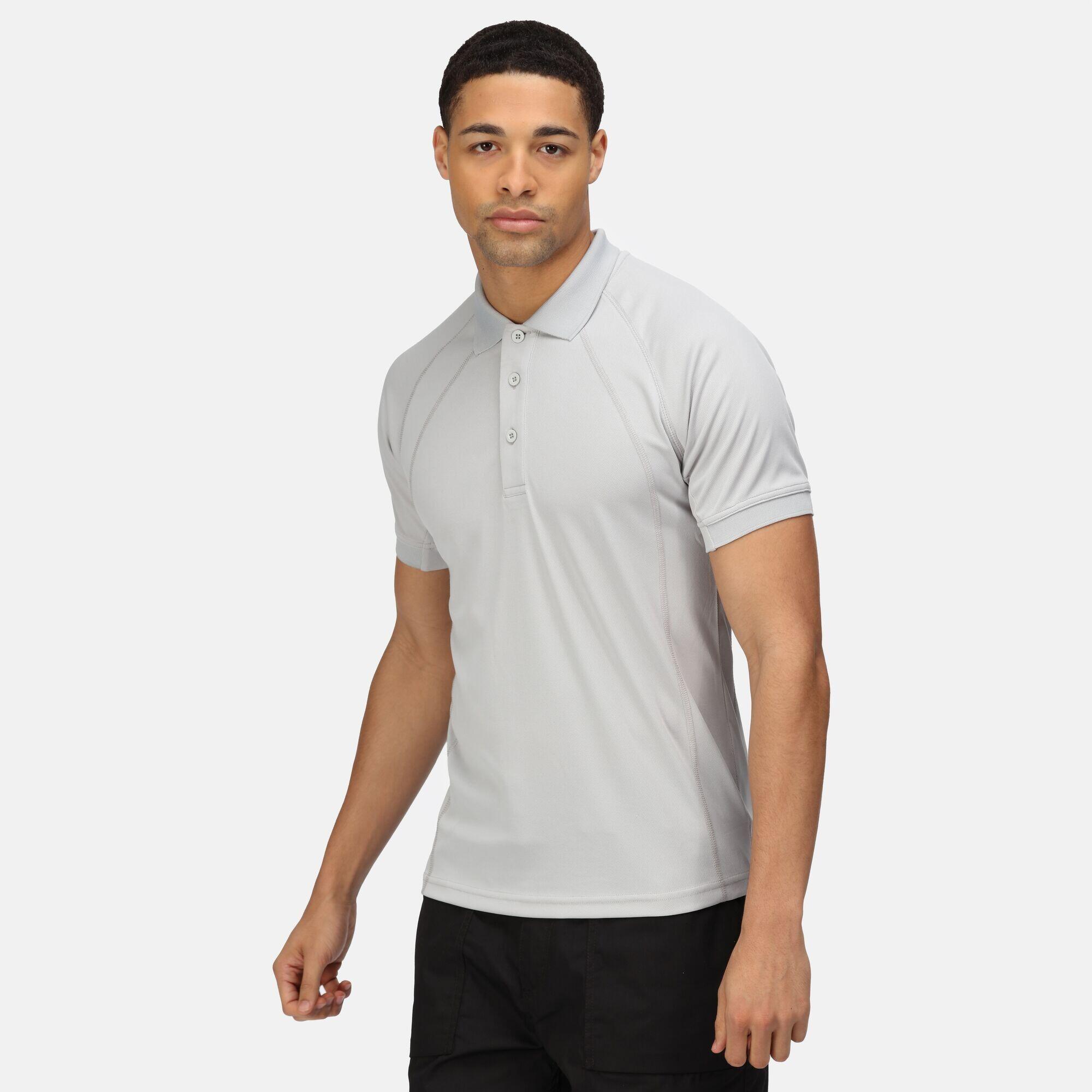 Hardwear Mens Coolweave Short Sleeve Polo Shirt (Silver Grey) 3/5