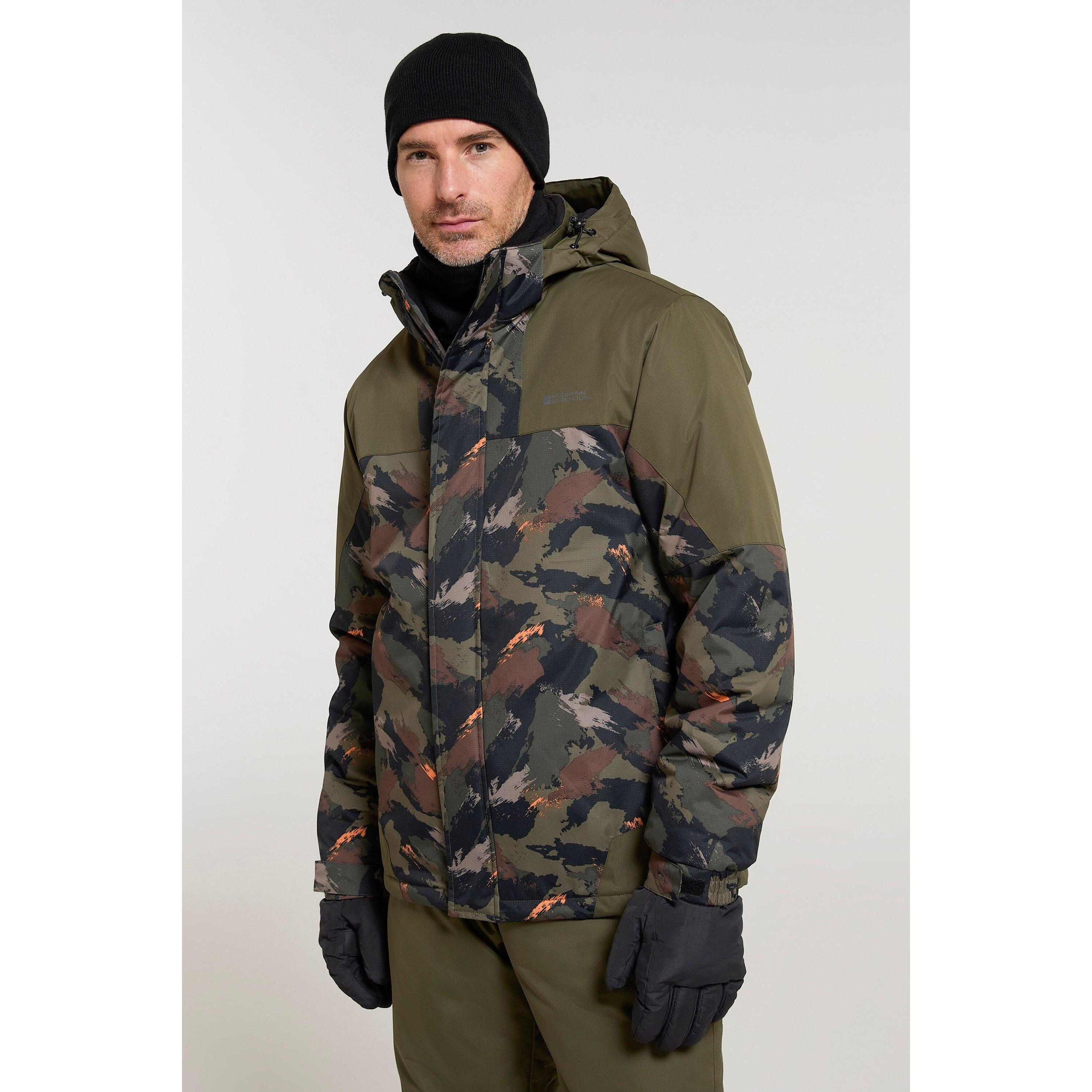 MOUNTAIN WAREHOUSE Mens Camo Ski Jacket & Trousers (Khaki Brown)