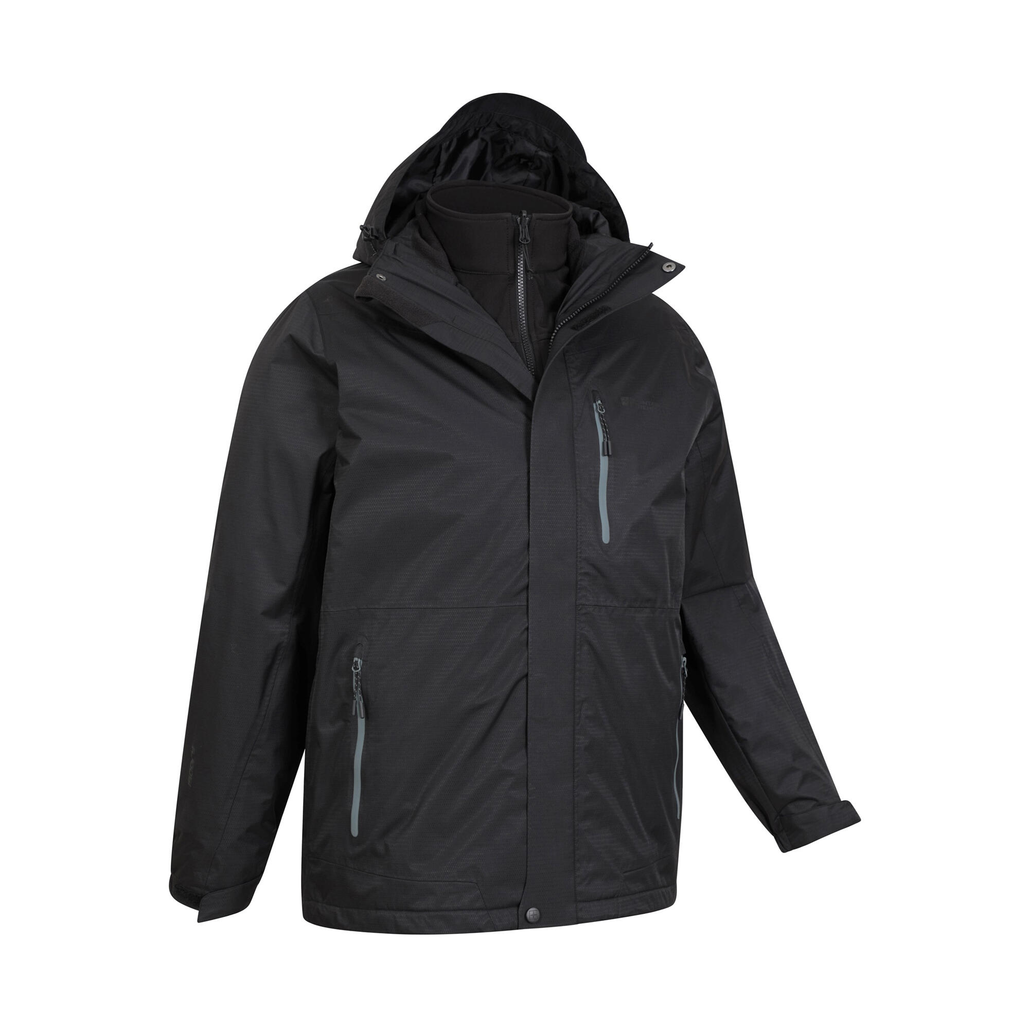 Giacca Impermeabile 3 In 1 Uomo Mountain Warehouse Bracken Extreme Nero 4/4