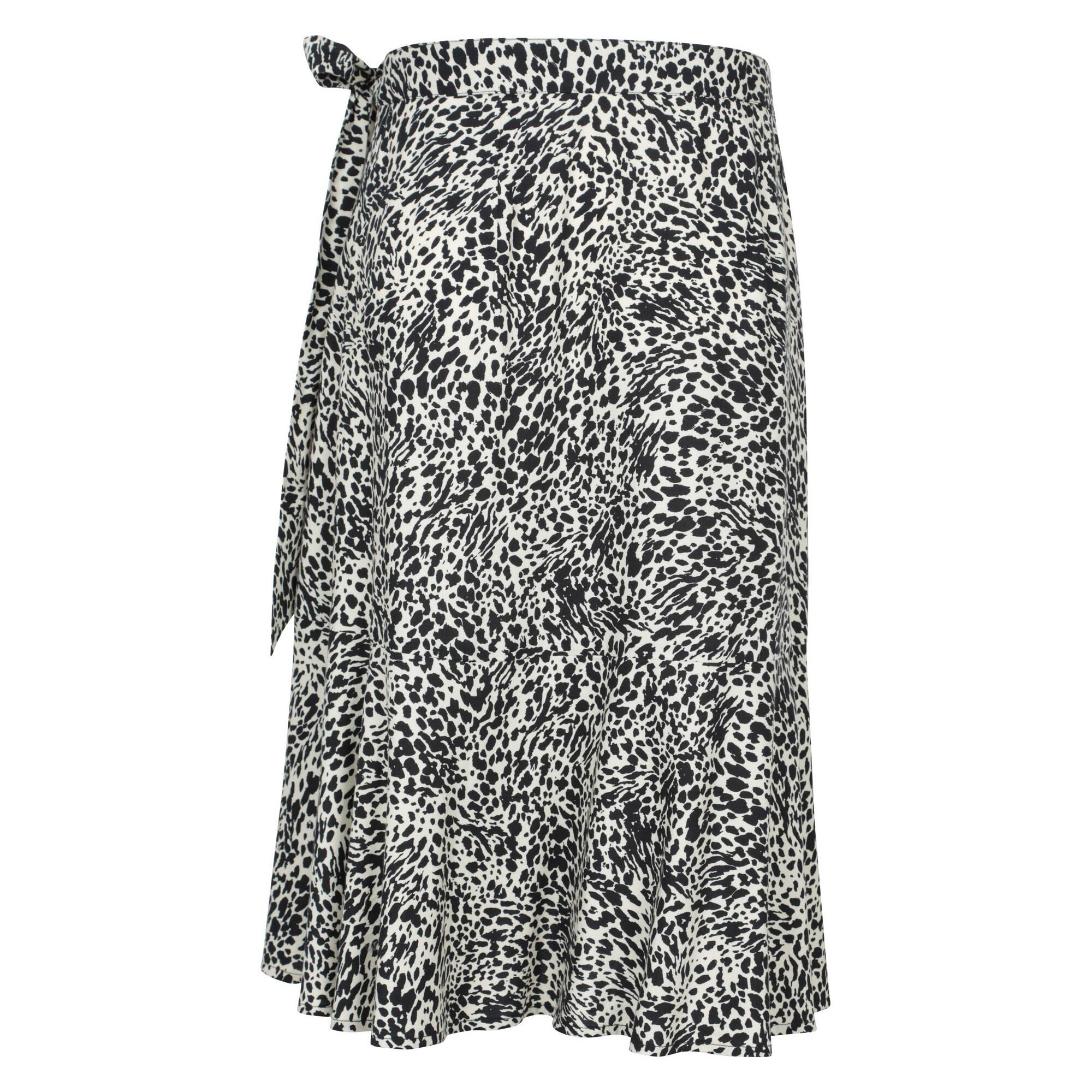 Womens/Ladies Papamoa Animal Print Wrap Skirt (Monochrome) 2/4
