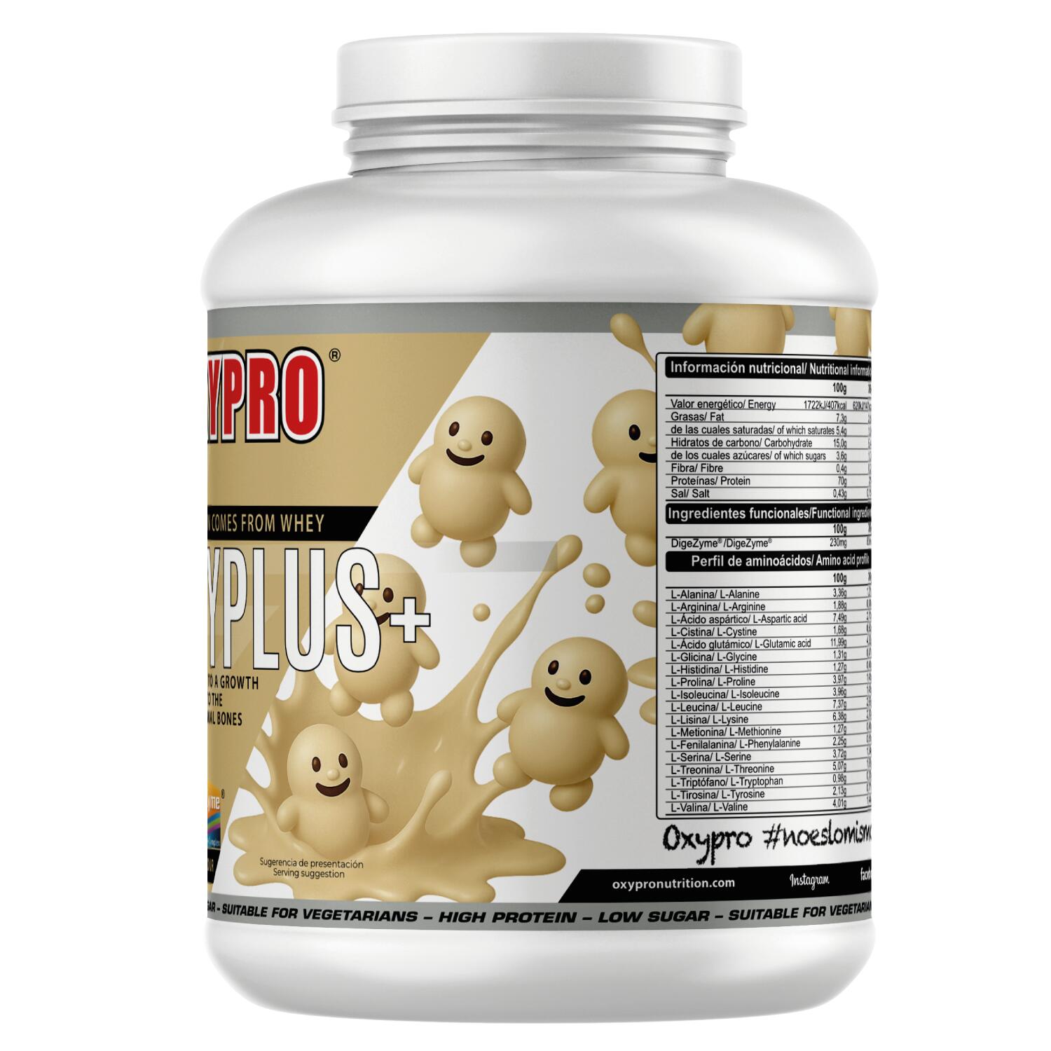 OXYPRO - WHEYPLUS+ (con DigeZyme®) -2kg – Chocolate Blanco con Cacahuete 2/3