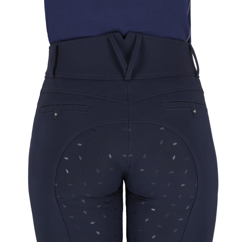 Pantalon echitație QHP Lymee cu grip complet