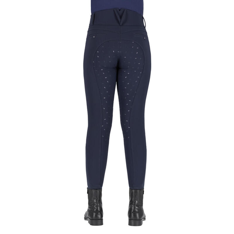Pantalon echitație QHP Lymee cu grip complet