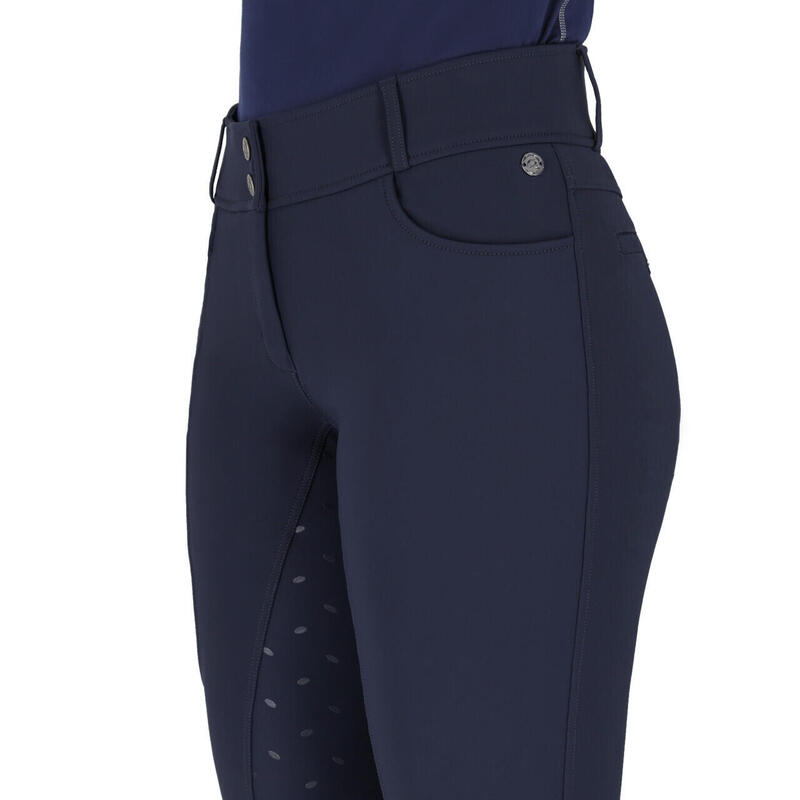 Pantalon echitație QHP Lymee cu grip complet
