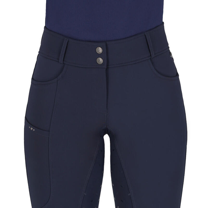 Pantalon echitație QHP Lymee cu grip complet