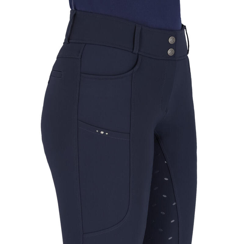 Pantalon echitație QHP Lymee cu grip complet