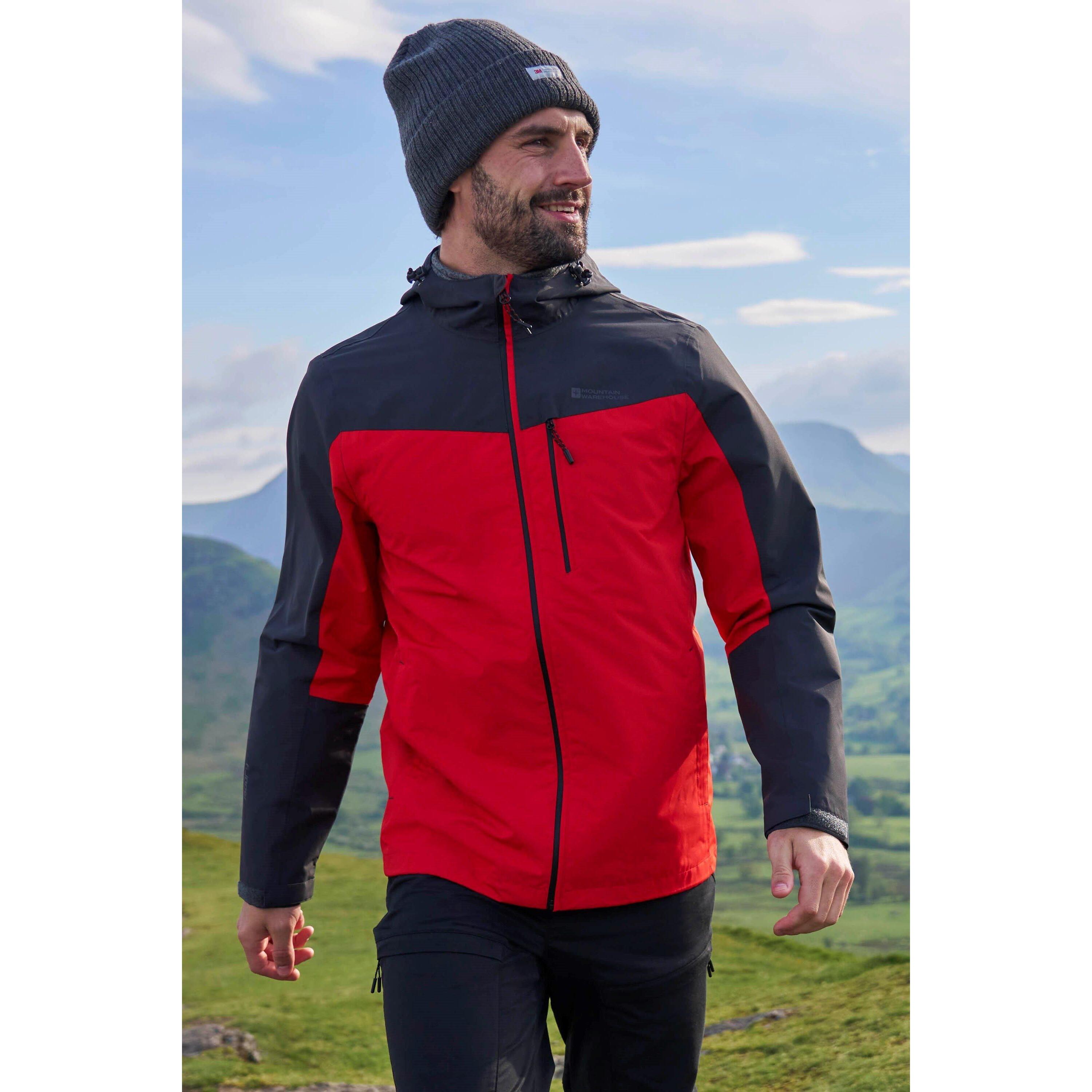 MOUNTAIN WAREHOUSE Mens Brisk Extreme Colour Block Waterproof Jacket (Active Red)