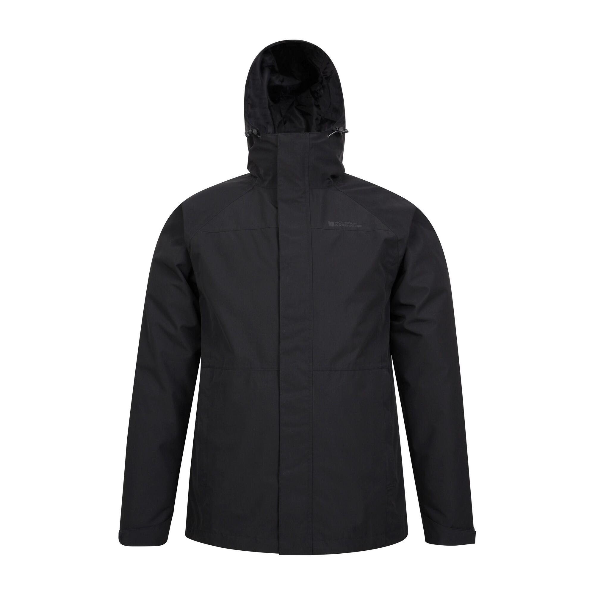 MOUNTAIN WAREHOUSE Mens Alaskan 3 In 1 Waterproof Jacket (Black)