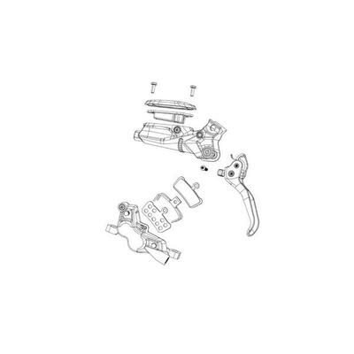 Remklauw voor/achter sram force etap axs d2 fm gr/irid