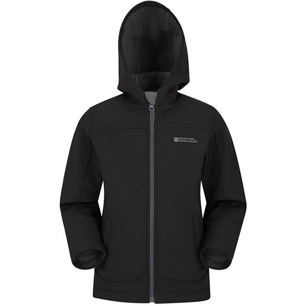 MOUNTAIN WAREHOUSE Giacca Soft Shell Impermeabile Bambini Mountain Warehouse Exodus Nero