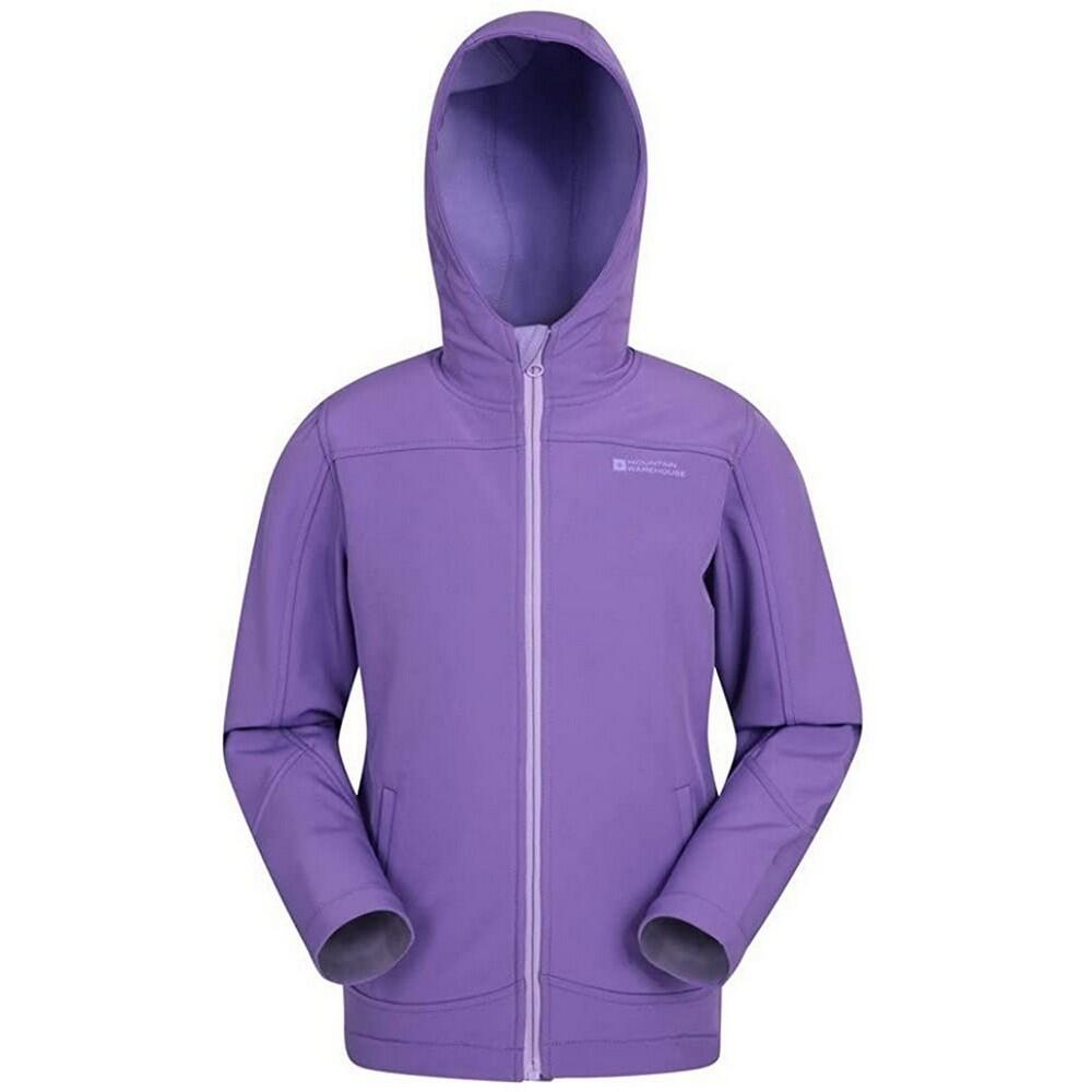 MOUNTAIN WAREHOUSE Childrens/Kids Exodus Water Resistant Soft Shell Jacket (Purple)