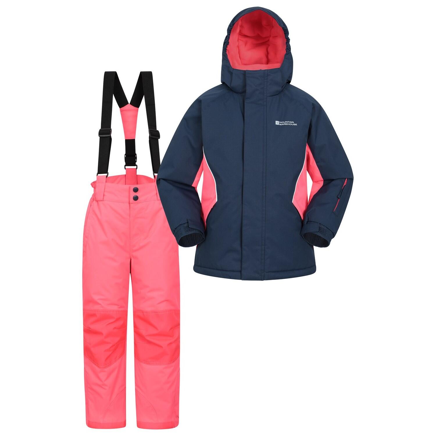 MOUNTAIN WAREHOUSE Childrens/Kids Ski Jacket & Trousers Set (Dark Blue)