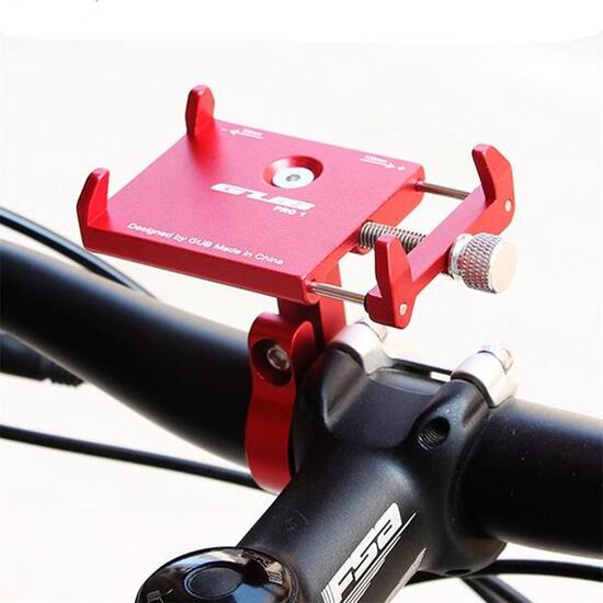 Supporto per telefono da manubrio per bicicletta in alluminio rosso
