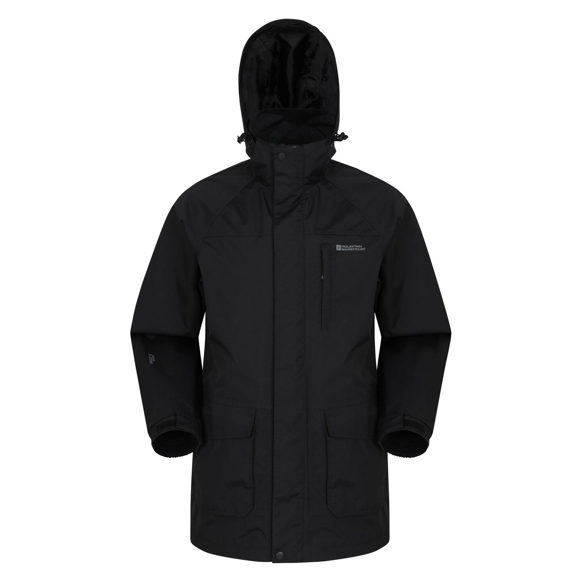 MOUNTAIN WAREHOUSE Mens Glacier II Long Waterproof Jacket (Black)