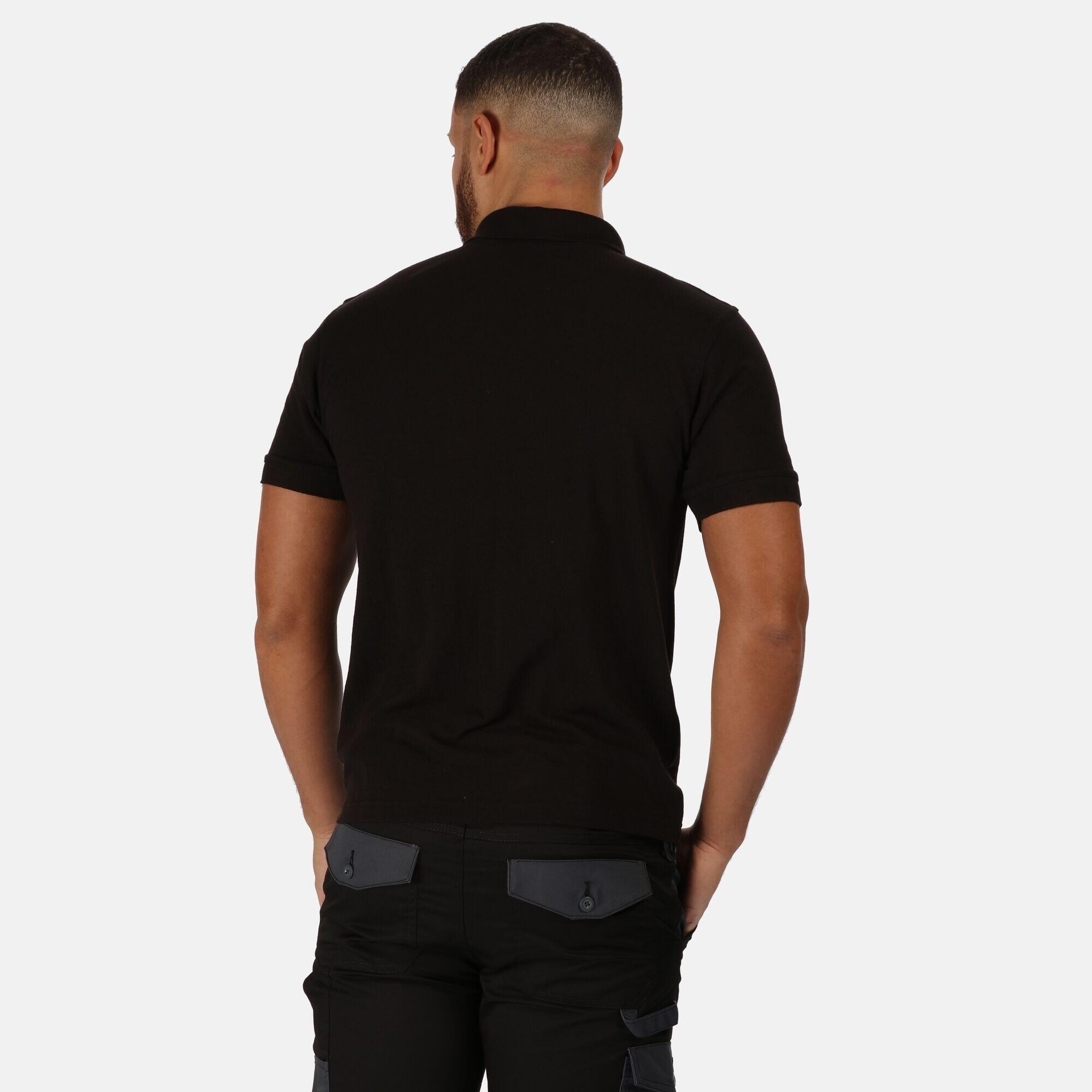 Professional Mens Classic 65/35 Short Sleeve Polo Shirt (Black) 3/5