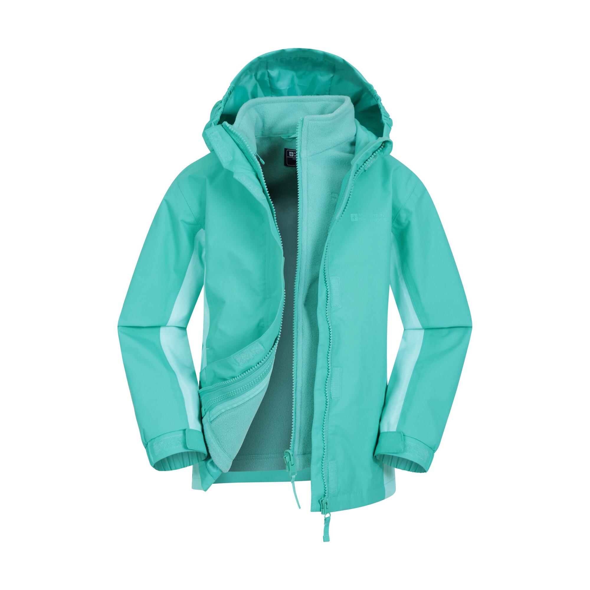 MOUNTAIN WAREHOUSE Childrens/Kids Lightning 3 in 1 Waterproof Jacket (Teal)