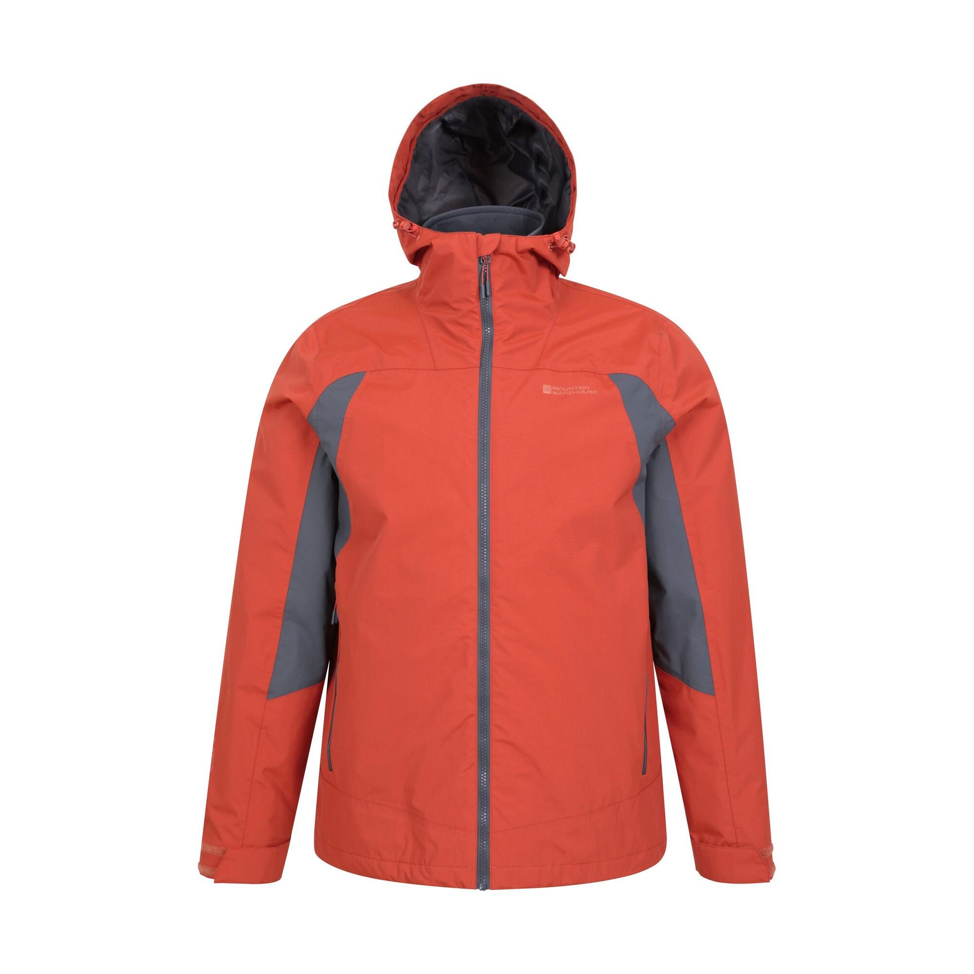 MOUNTAIN WAREHOUSE Mens Mist 3 in 1 Waterproof Jacket (Orange)