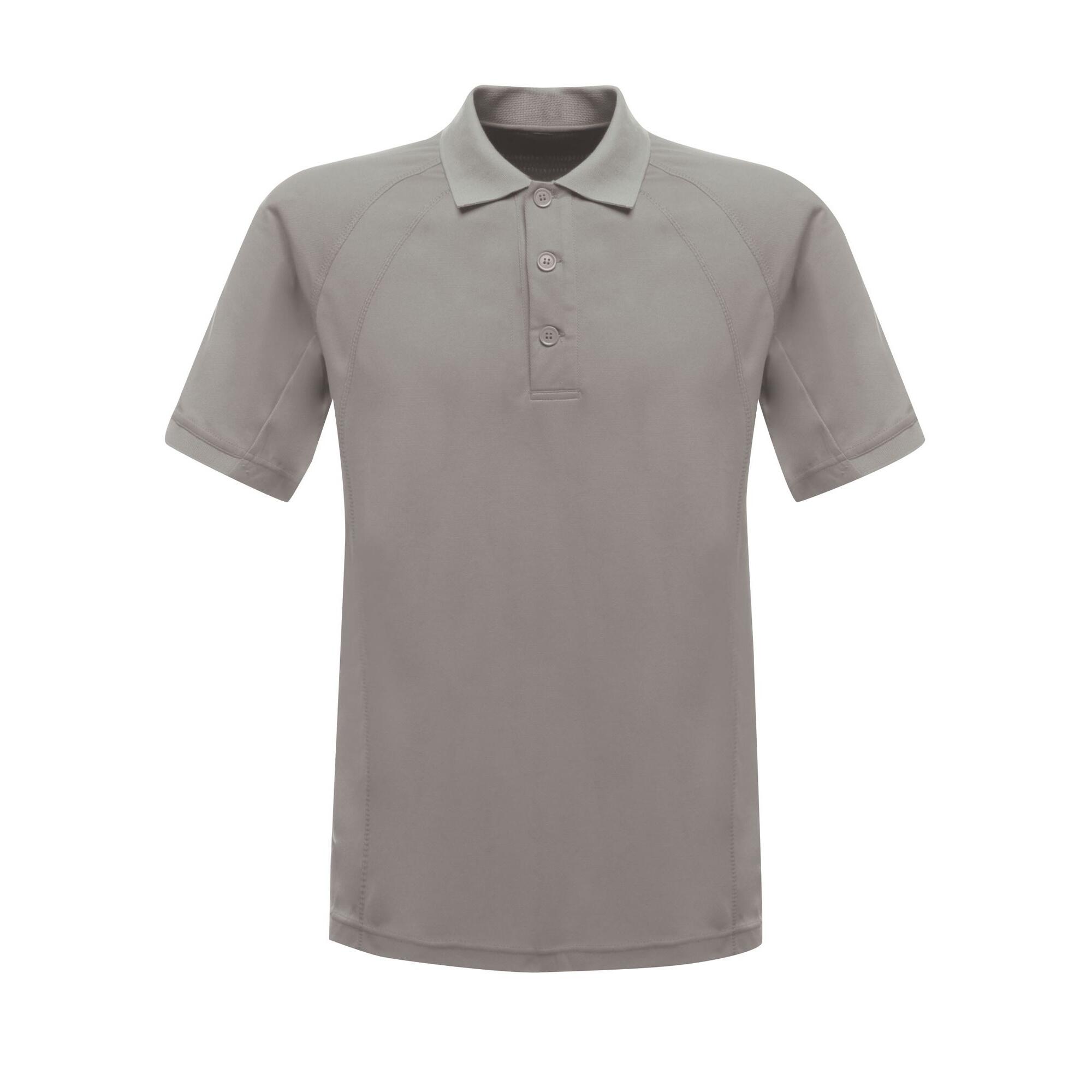 Professional Mens Coolweave Short Sleeve Polo Shirt (Silver Grey) 1/4