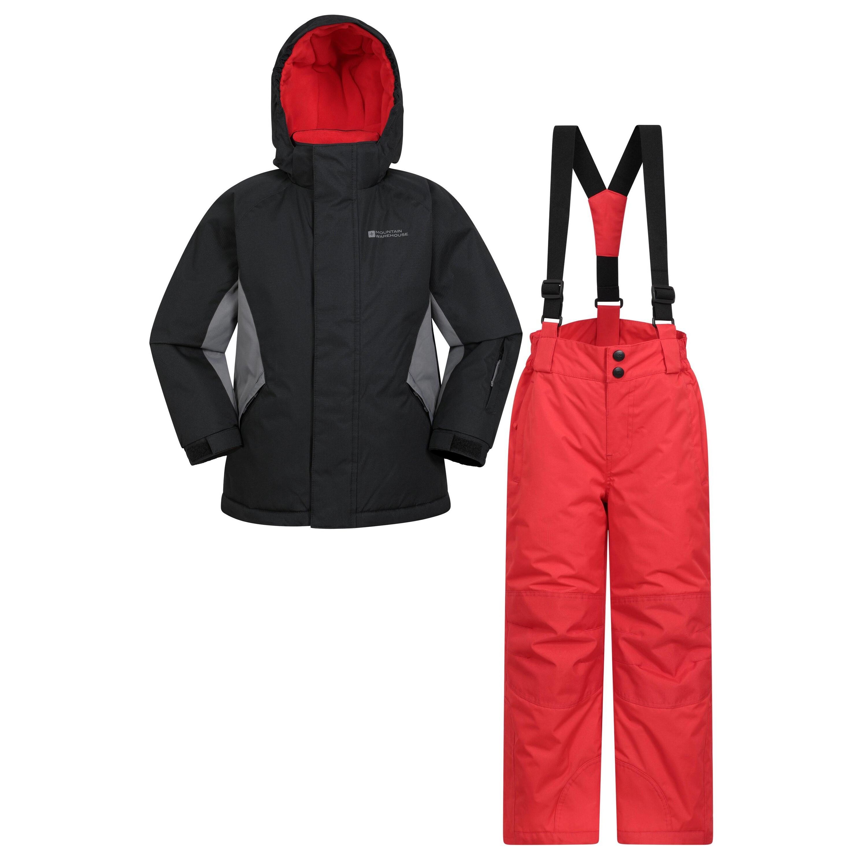 MOUNTAIN WAREHOUSE Childrens/Kids Ski Jacket & Trousers Set (Jet Black)