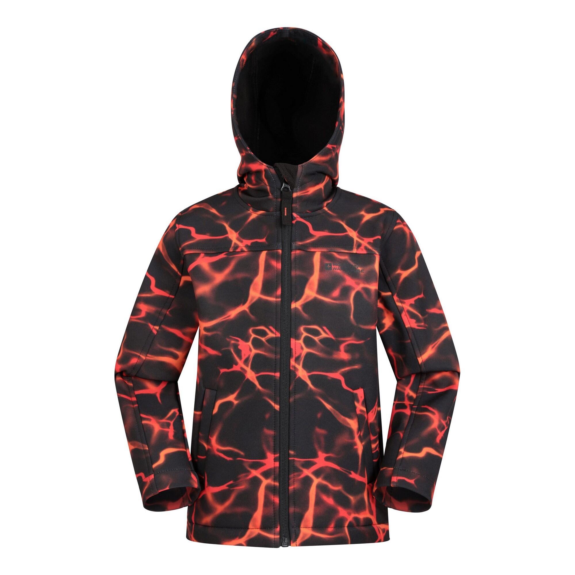 MOUNTAIN WAREHOUSE Childrens/Kids Exodus II Ripple Water Resistant Soft Shell Jacket (Rust/Black)
