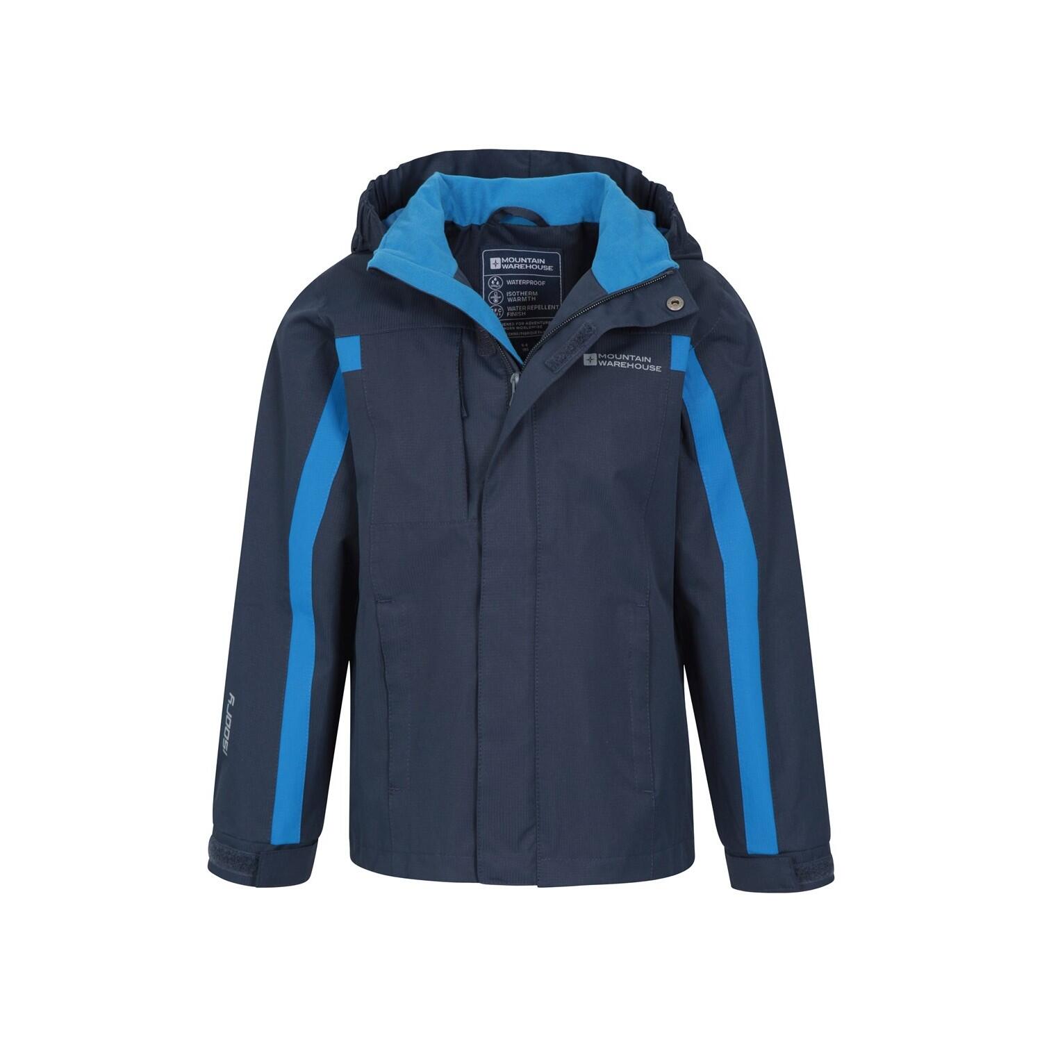"Samson II" Jacke, wasserfest für Kinder Marineblau 3/4