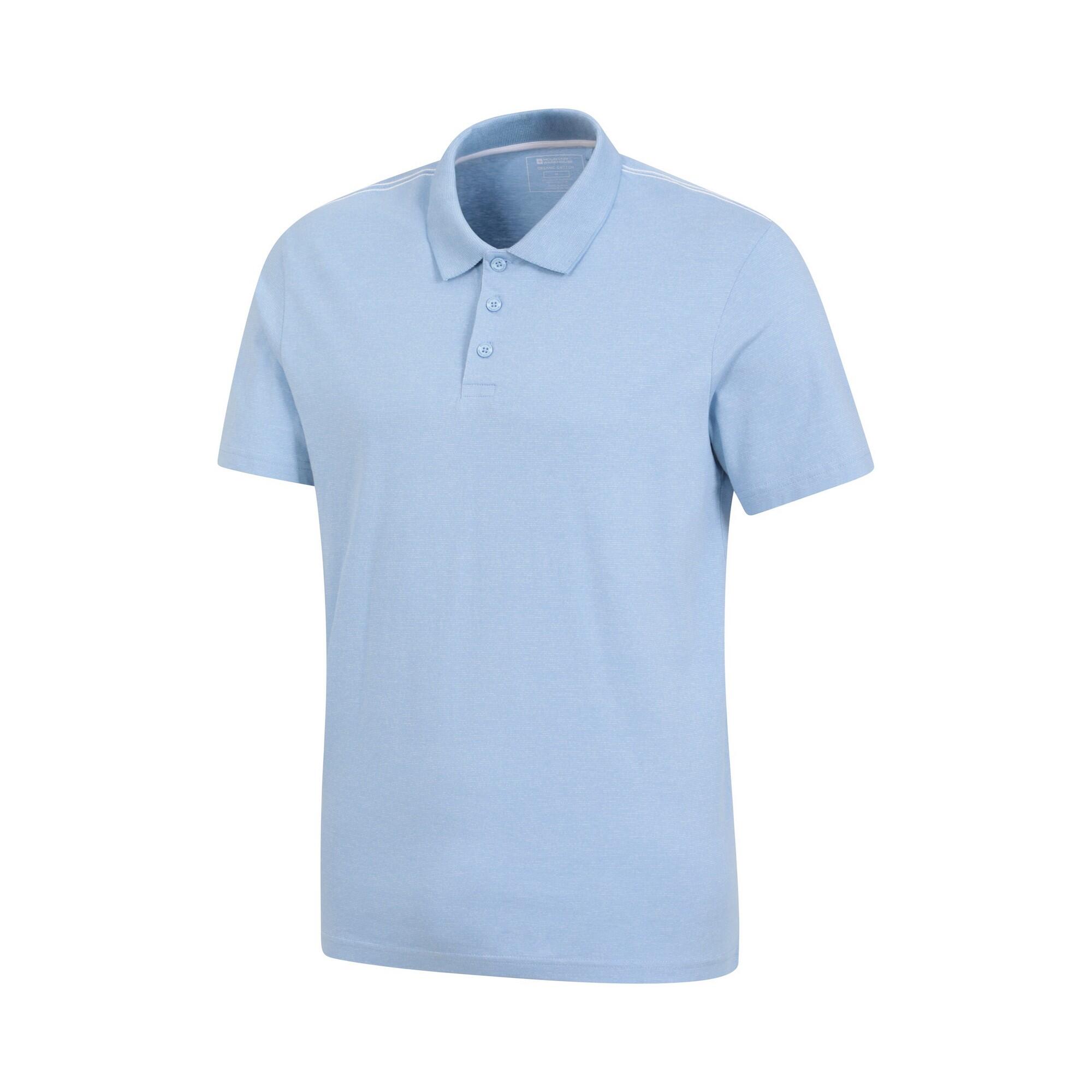 Maglietta Polo Struttura Uomo Mountain Warehouse Cordyline Blu Pallido 3/4
