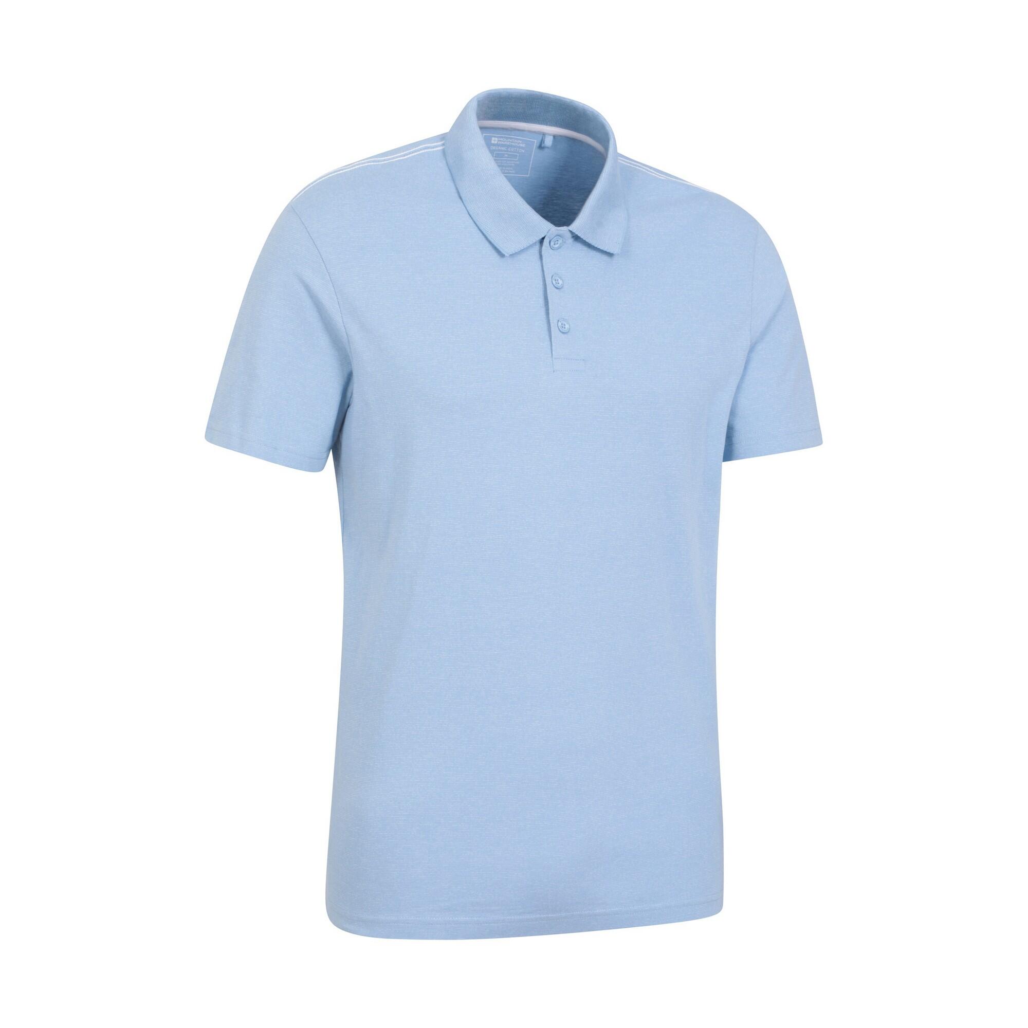 Maglietta Polo Struttura Uomo Mountain Warehouse Cordyline Blu Pallido 4/4