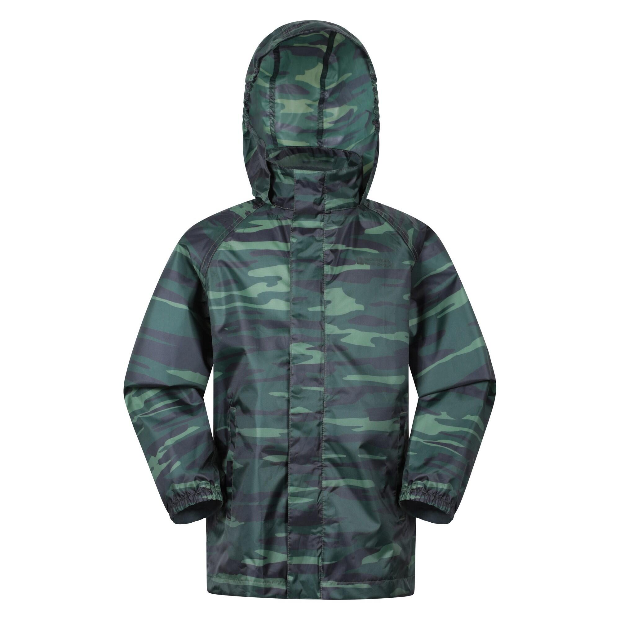 MOUNTAIN WAREHOUSE Childrens/Kids Pakka Camo Waterproof Jacket (Khaki Green)