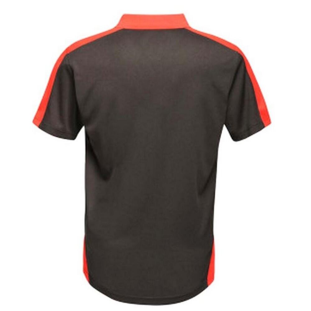 Contrast Coolweave Pique Polo Shirt (Black/Classic Red) 2/4