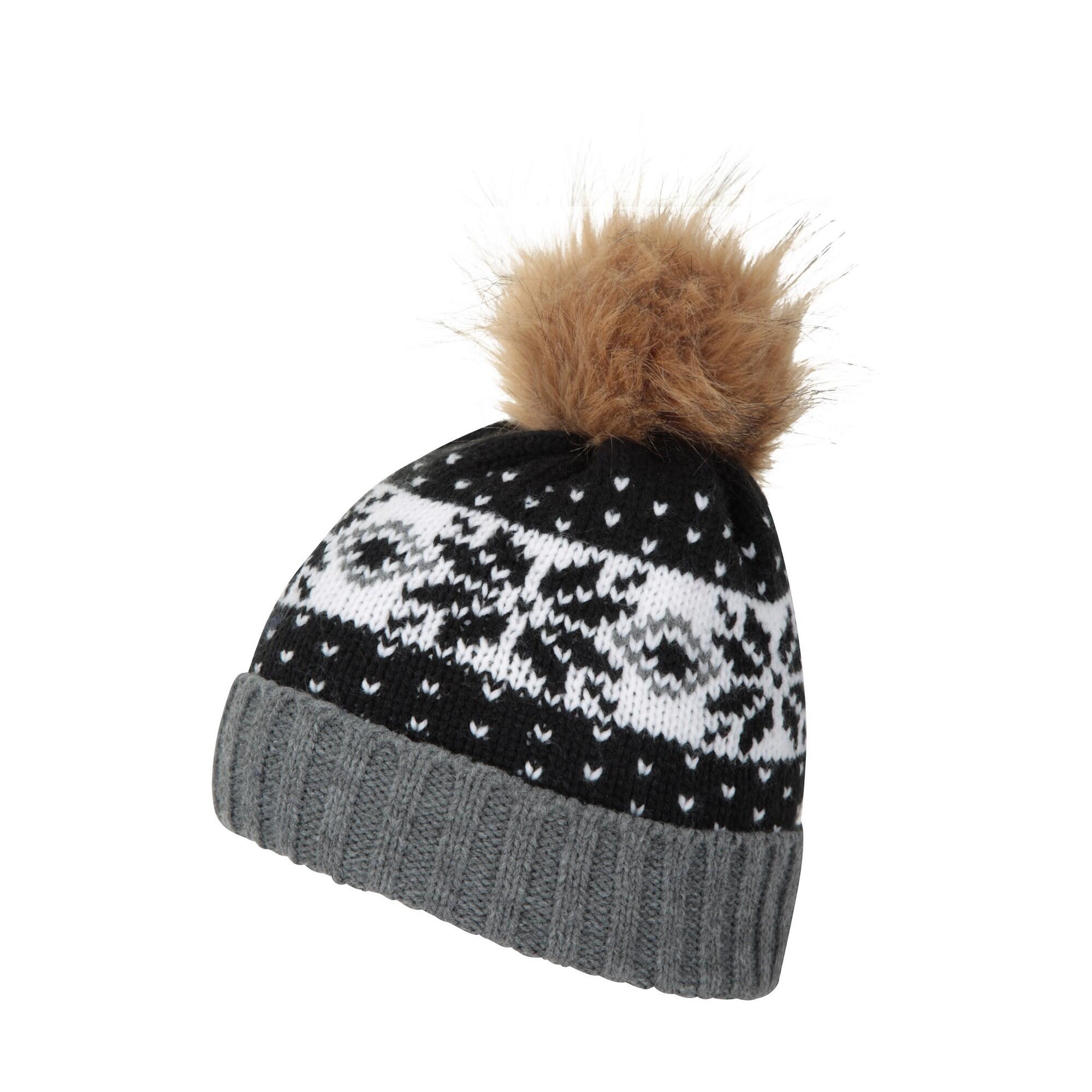 Cappello A Cuffia Isola Bella Pom Pom Donna Mountain Warehouse Nero 3/4