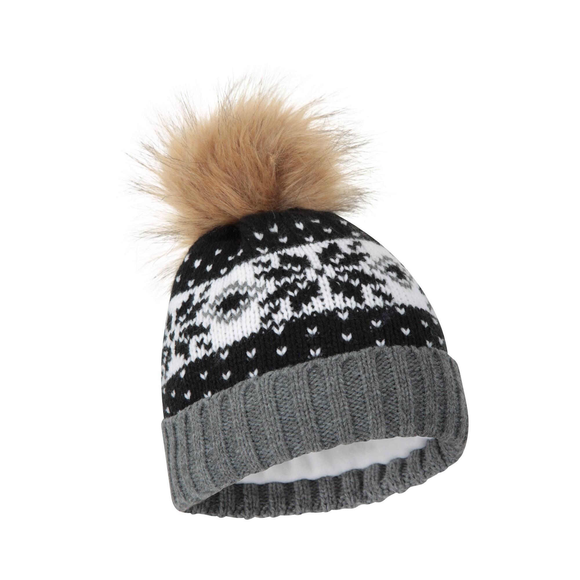 Cappello A Cuffia Isola Bella Pom Pom Donna Mountain Warehouse Nero 2/4