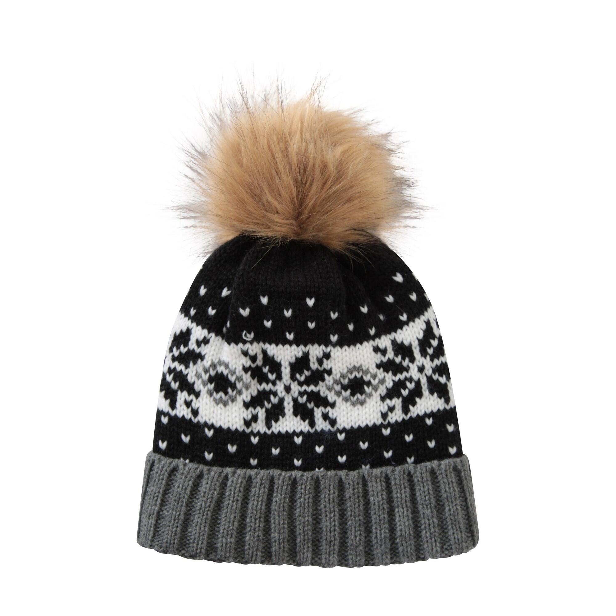 Cappello A Cuffia Isola Bella Pom Pom Donna Mountain Warehouse Nero 4/4