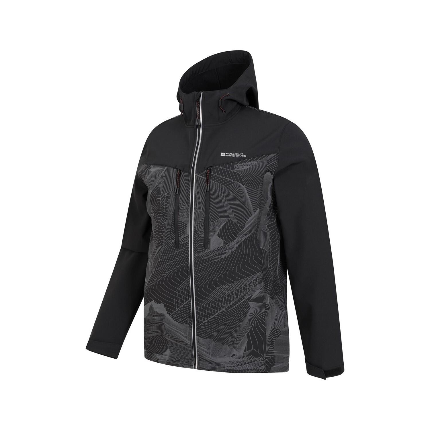 Giacca Soft Shell Uomo Mountain Warehouse Illuminate II Nero 3/4