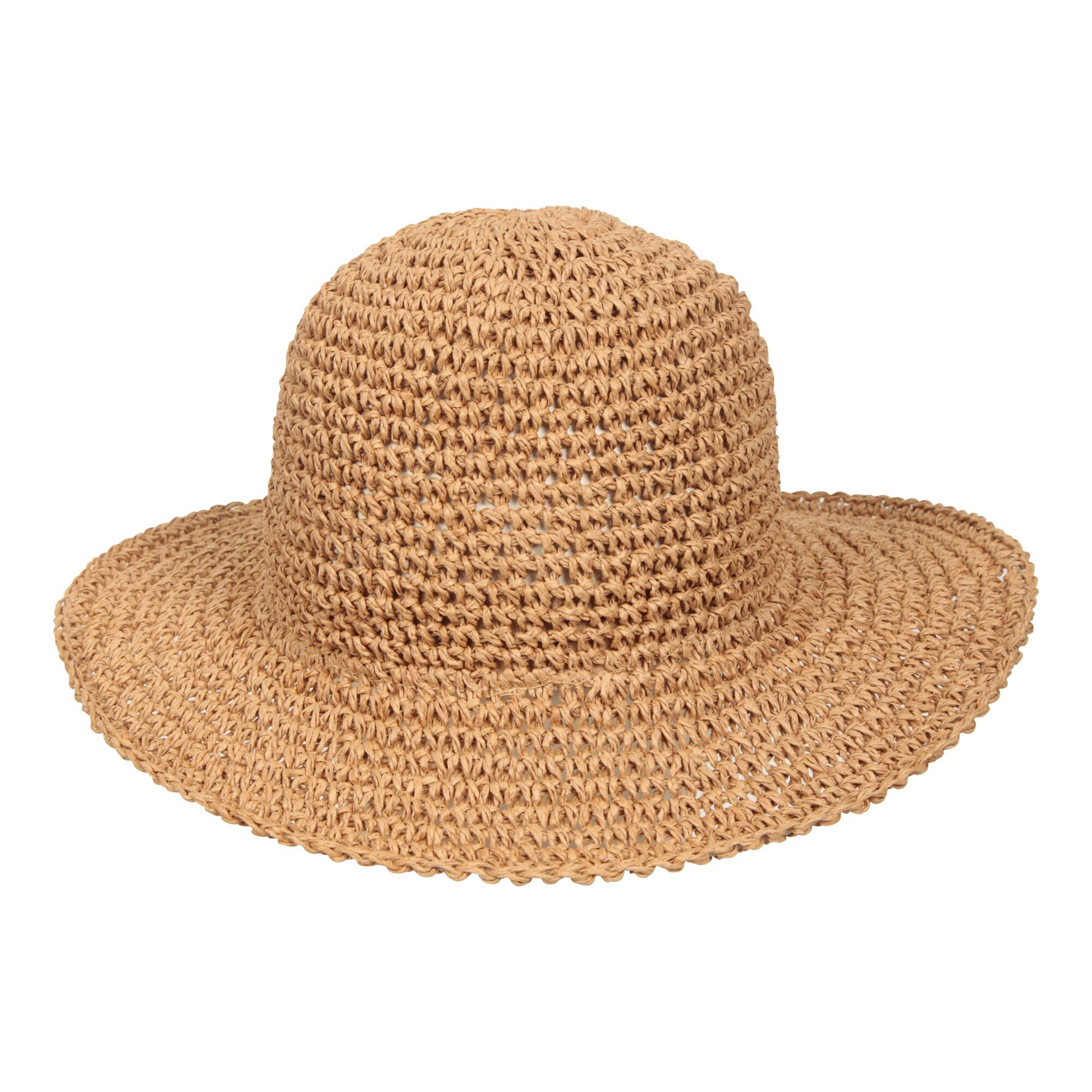 Sonnenhut Packable für Damen Dunkelbeige 3/4