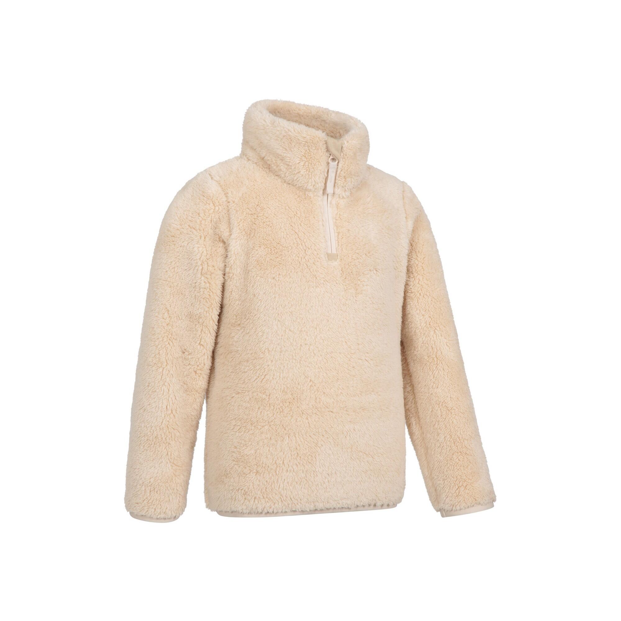 "Teddy" FleeceOberteil mit halbem Reißverschluss für Kinder Beige 2/4