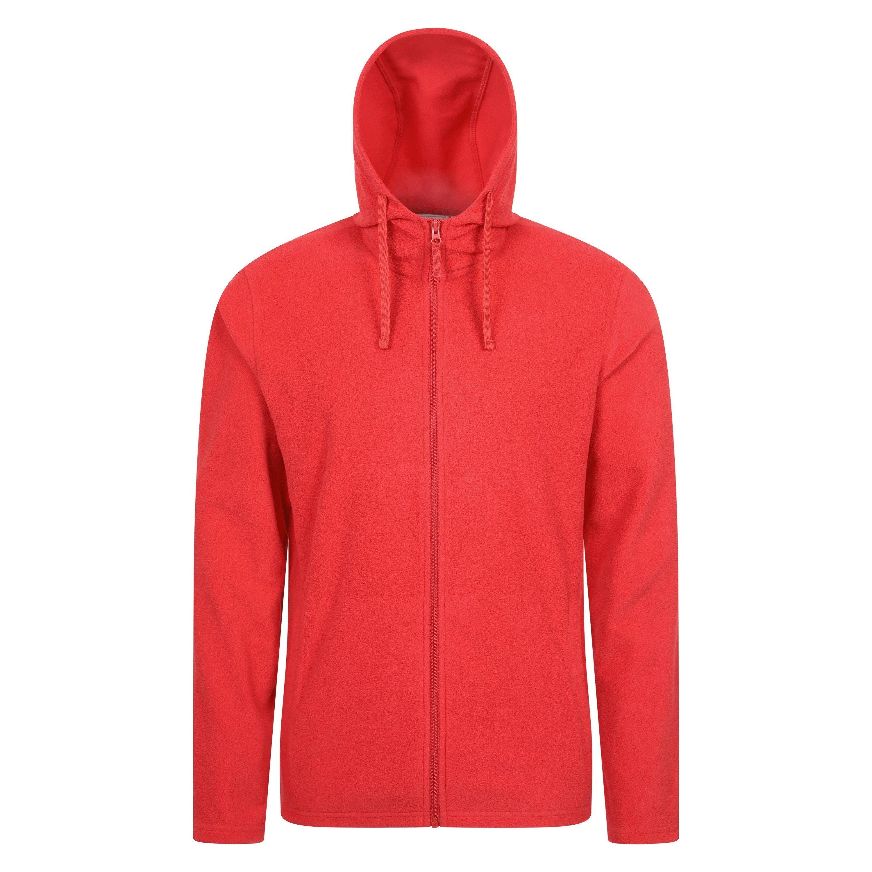 MOUNTAIN WAREHOUSE Felpa Con Cappuccio E Zip Intera Uomo Mountain Warehouse Camber Rosso Attivo