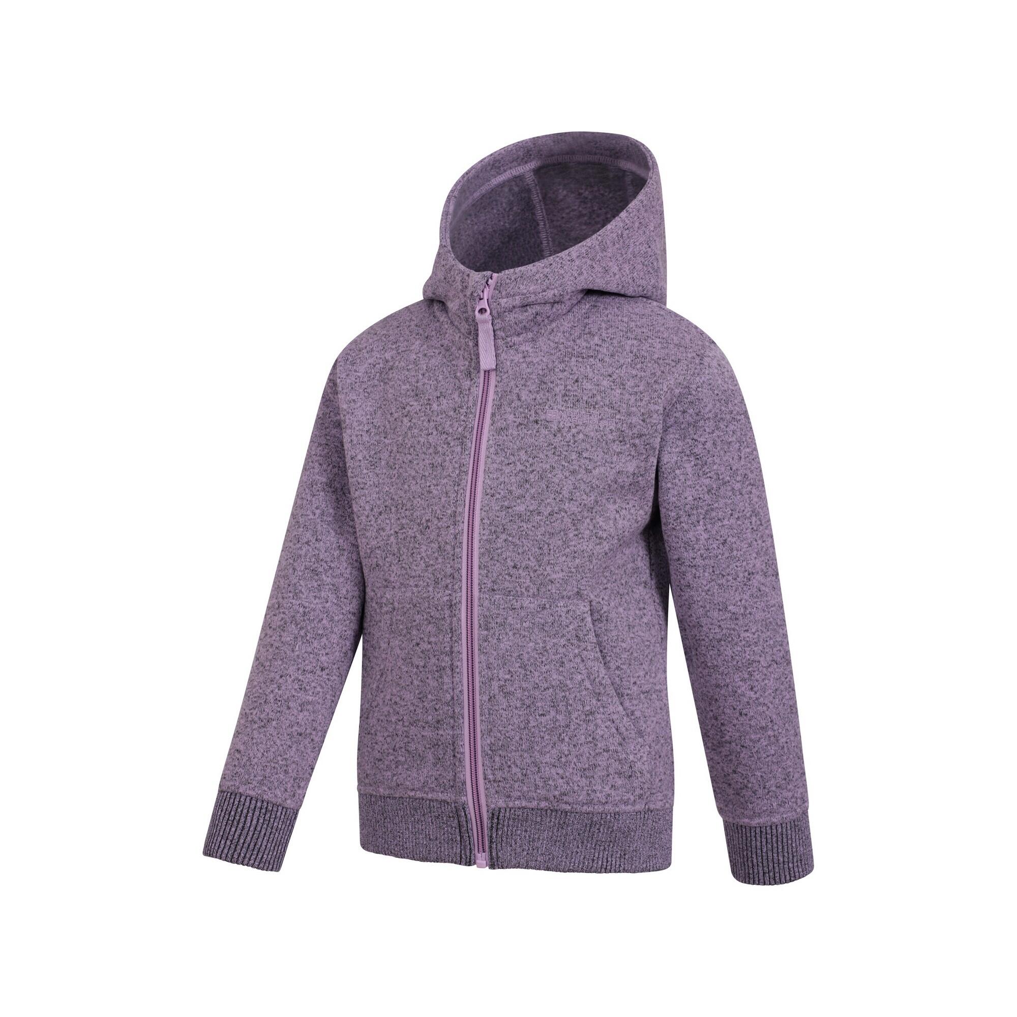 "Nevis" Hoodie mit durchgehendem Reißverschluss für Kinder Flieder 3/4